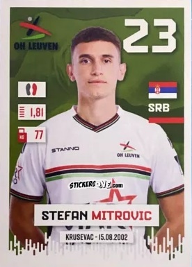 Figurina Stefan Mitrović - Belgian Pro League 2024-2025
 n. 307 - Panini
