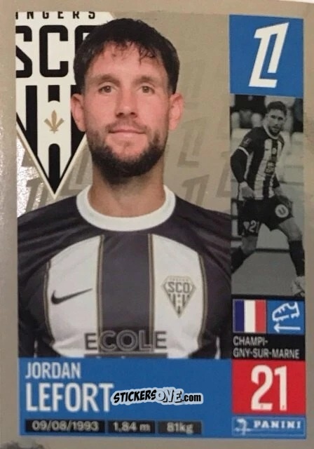 Sticker Jordan Lefort - Foot 2024-2025
 n. 21 - Panini