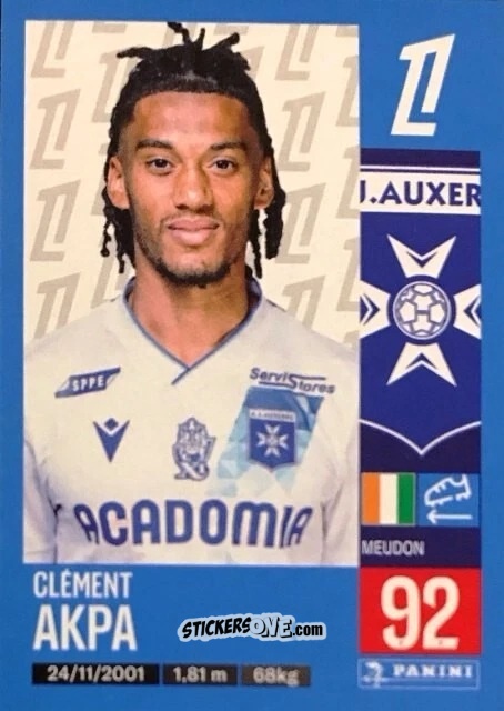 Cromo Clément Akpa - Foot 2024-2025
 n. 46 - Panini