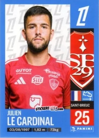 Cromo Julien Le Cardinal - Foot 2024-2025
 n. 76 - Panini
