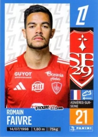 Figurina Romain Faivre - Foot 2024-2025
 n. 81 - Panini