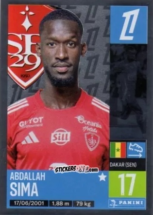 Figurina Abdallah Sima - Foot 2024-2025
 n. 91 - Panini