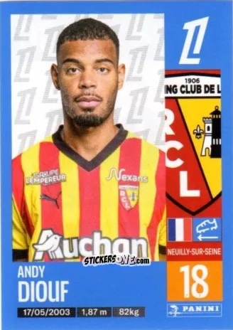 Cromo Andy Diouf - Foot 2024-2025
 n. 136 - Panini