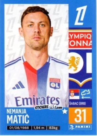 Figurina Nemanja Matić - Foot 2024-2025
 n. 192 - Panini