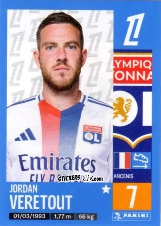 Figurina Jordan Veretout - Foot 2024-2025
 n. 195 - Panini