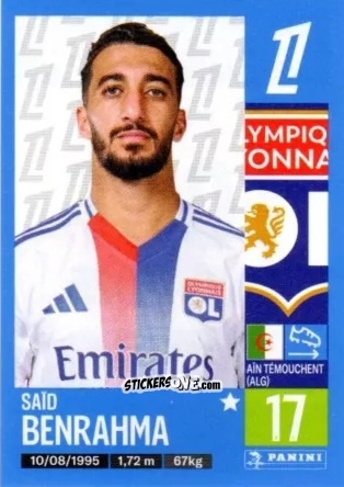 Cromo Saïd Benrahma - Foot 2024-2025
 n. 196 - Panini