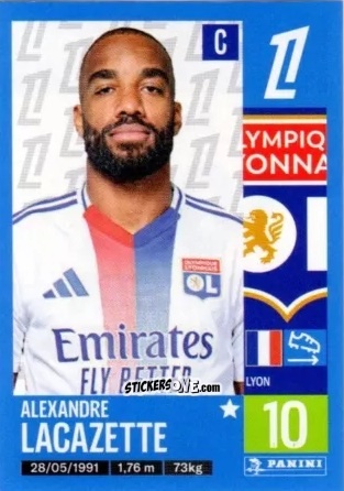 Figurina Alexandre Lacazette - Foot 2024-2025
 n. 199 - Panini