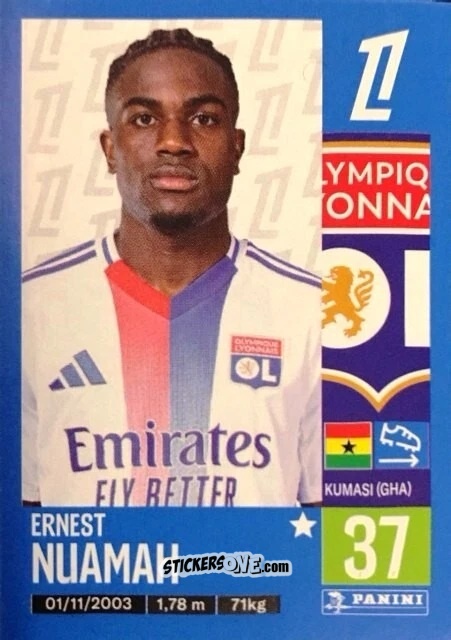 Figurina Ernest Nuamah - Foot 2024-2025
 n. 201 - Panini