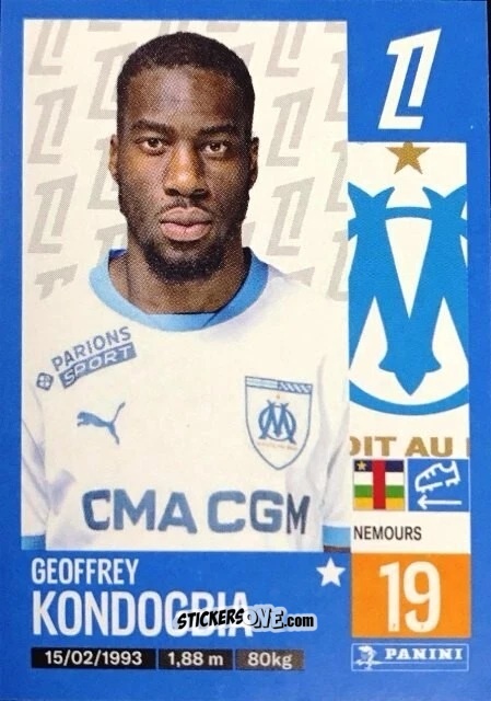 Sticker Geoffrey Kondogbia - Foot 2024-2025
 n. 226 - Panini