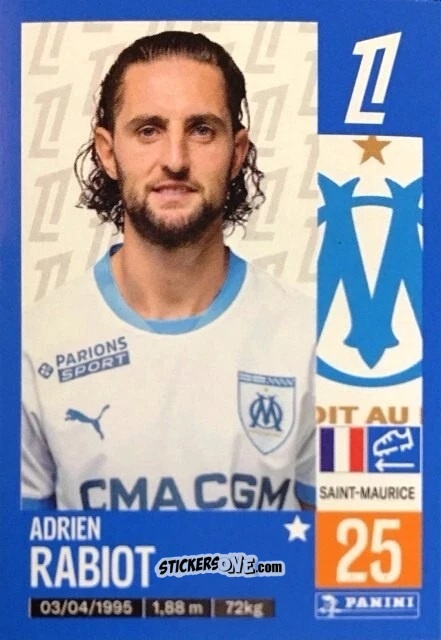 Cromo Adrien Rabiot - Foot 2024-2025
 n. 228 - Panini