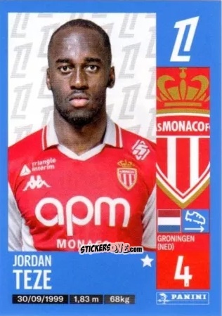 Figurina Jordan Teze - Foot 2024-2025
 n. 247 - Panini