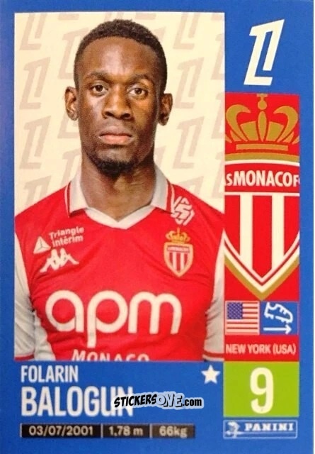 Figurina Folarin Balogun - Foot 2024-2025
 n. 257 - Panini
