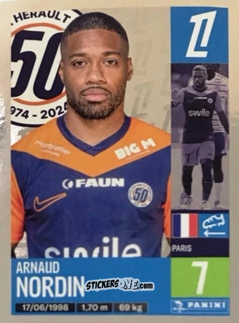 Cromo Arnaud Nordin - Foot 2024-2025
 n. 289 - Panini