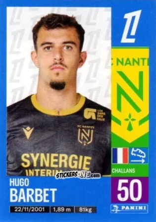 Cromo Hugo Barbet - Foot 2024-2025
 n. 292 - Panini