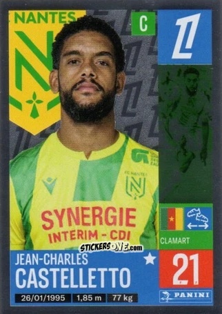 Sticker Jean-Charles Castelletto - Foot 2024-2025
 n. 296 - Panini