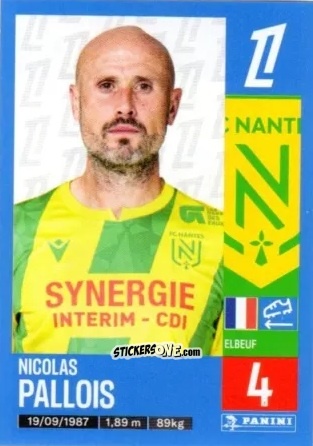 Cromo Nicolas Pallois - Foot 2024-2025
 n. 301 - Panini