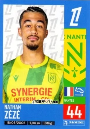 Figurina Nathan Zézé - Foot 2024-2025
 n. 302 - Panini