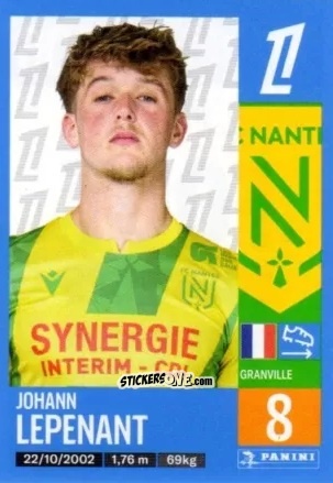Cromo Johann Lepenant - Foot 2024-2025
 n. 306 - Panini