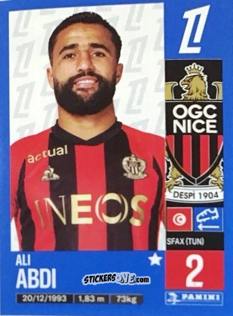 Cromo Ali Abdi - Foot 2024-2025
 n. 328 - Panini