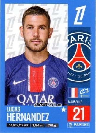 Figurina Lucas Hernandez - Foot 2024-2025
 n. 354 - Panini