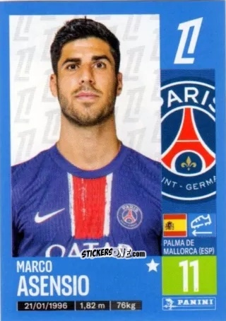 Figurina Marcos Asensio - Foot 2024-2025
 n. 367 - Panini