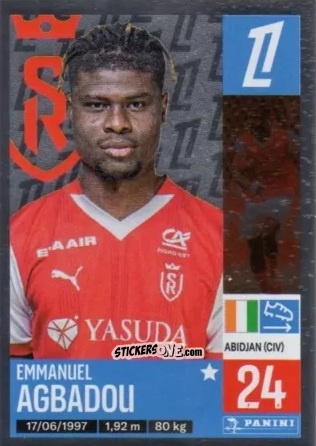 Cromo Emmanuel Agbadou - Foot 2024-2025
 n. 381 - Panini