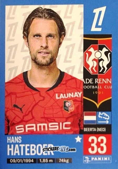 Figurina Hans Hateboer - Foot 2024-2025
 n. 408 - Panini