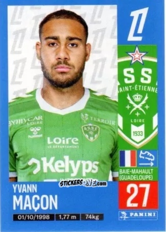 Sticker Yvann Maçon - Foot 2024-2025
 n. 444 - Panini