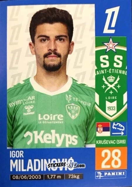 Cromo Igor Miladinović - Foot 2024-2025
 n. 450 - Panini