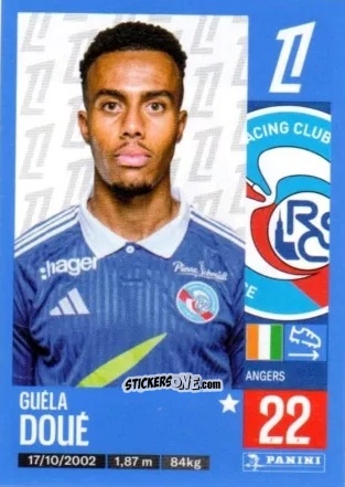 Sticker Guéla Doué - Foot 2024-2025
 n. 465 - Panini