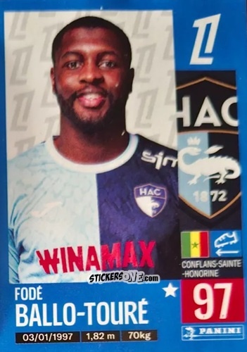Figurina Fodé Ballo-Touré (Havre AC) - Foot 2024-2025
 n. T4 - Panini