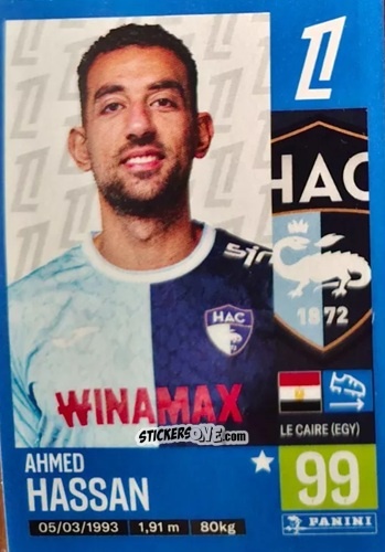 Cromo Ahmed Hassan (Havre AC) - Foot 2024-2025
 n. T7 - Panini