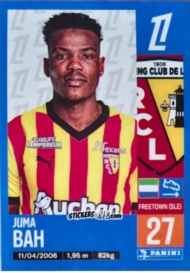 Cromo Juma Bah (RC Lens) - Foot 2024-2025
 n. T9 - Panini