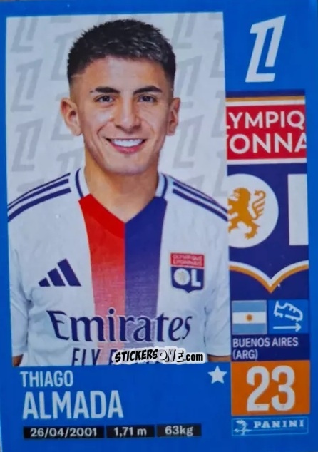 Sticker Thiago Almada (Olympique Lyonnais) - Foot 2024-2025
 n. T14 - Panini