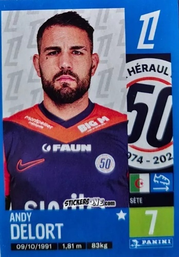 Cromo Andy Delort (Montpellier Hérault SC) - Foot 2024-2025
 n. T23 - Panini