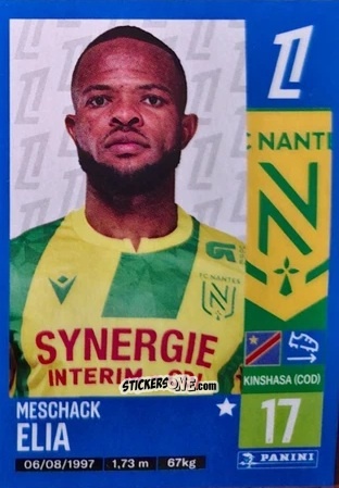 Figurina Meschack Elia (FC Nantes) - Foot 2024-2025
 n. T27 - Panini