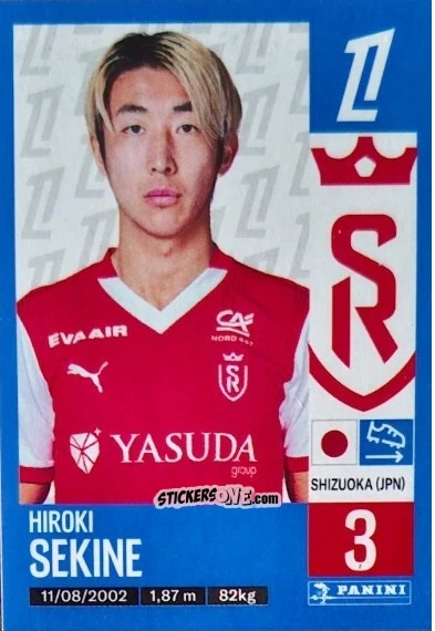 Cromo Hiroki Sekine (Stade de Reims)