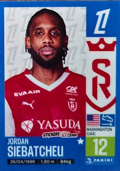 Figurina Jordan Siebatcheu (Stade de Reims) - Foot 2024-2025
 n. T34 - Panini