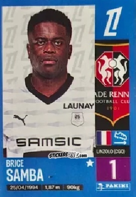 Cromo Brice Samba (Stade Rennais FC) - Foot 2024-2025
 n. T35 - Panini