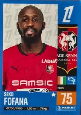 Cromo Seko Fofana (Stade Rennais FC) - Foot 2024-2025
 n. T38 - Panini