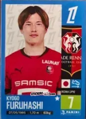 Figurina Kyogo Furuhashi (Stade Rennais FC) - Foot 2024-2025
 n. T40 - Panini