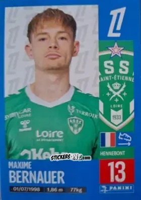 Figurina Maxime Bernauer (AS Saint-Étienne) - Foot 2024-2025
 n. T43 - Panini