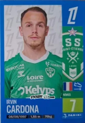 Cromo Irvin Cardona (AS Saint-Étienne) - Foot 2024-2025
 n. T44 - Panini