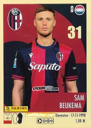 Sticker Sam Beukema - Calciatori 2024-2025 n. 36 - Panini