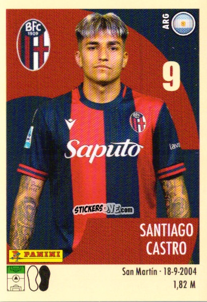 Figurina Santiago Castro - Calciatori 2024-2025 n. 47 - Panini