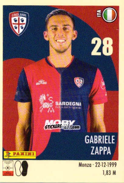 Cromo Gabriele Zappa - Calciatori 2024-2025 n. 64 - Panini