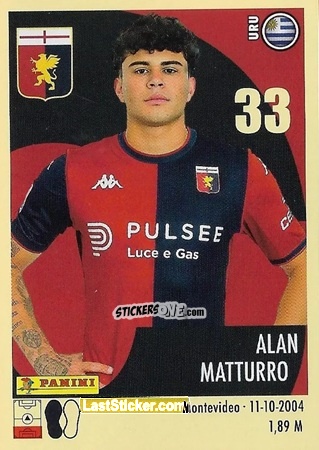 Cromo Alan Matturro - Calciatori 2024-2025 n. 176 - Panini
