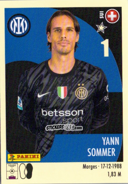 Figurina Yann Sommer - Calciatori 2024-2025 n. 221 - Panini