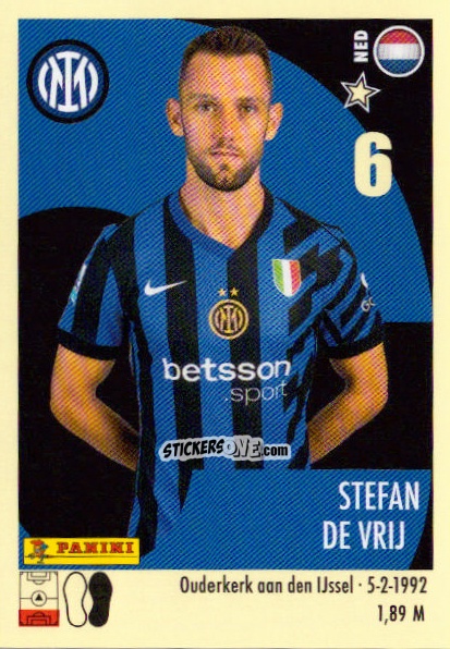 Figurina Stefan De Vrij - Calciatori 2024-2025 n. 226 - Panini