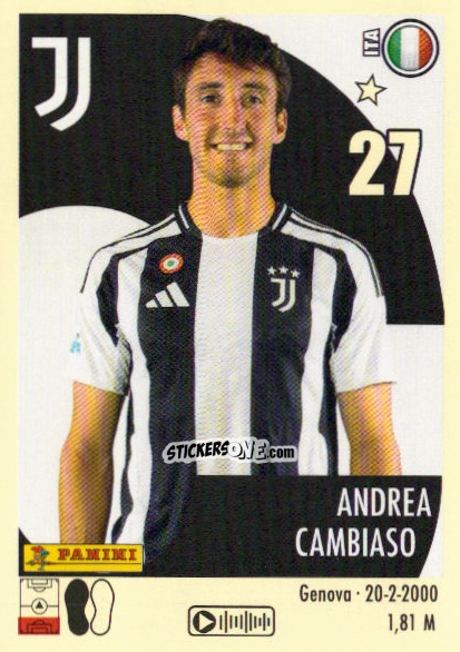 Cromo Andrea Cambiaso - Calciatori 2024-2025 n. 254 - Panini
